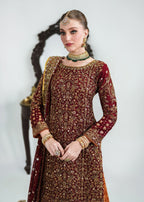 Pk chiffon Lehenga in Red