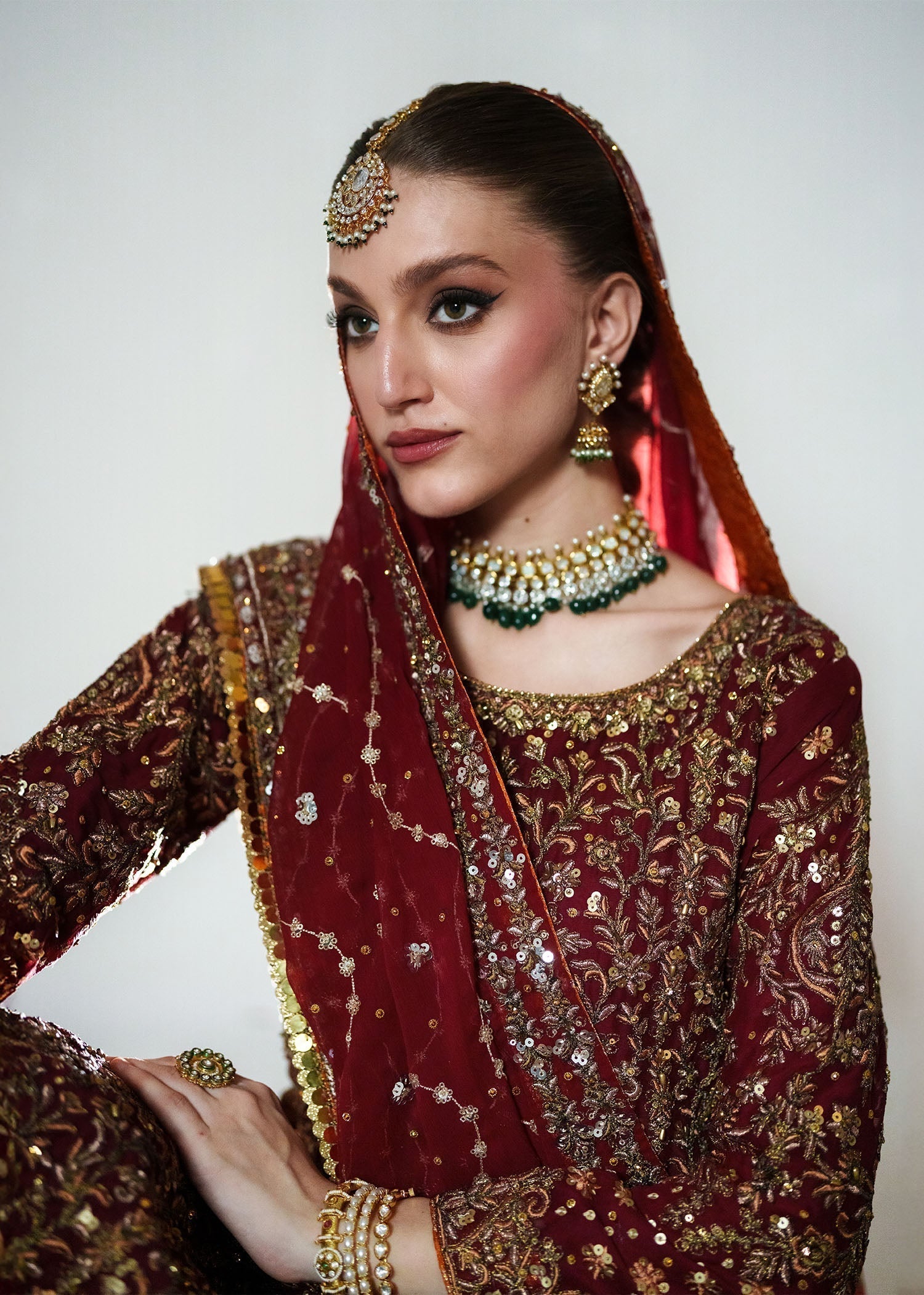 Pk chiffon Lehenga in Red