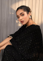 Chiffon Kaftan in Black