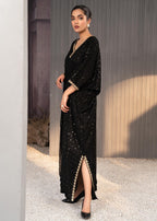 Chiffon Kaftan in Black