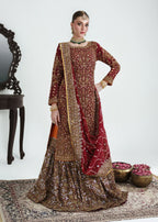 Pk chiffon Lehenga in Red