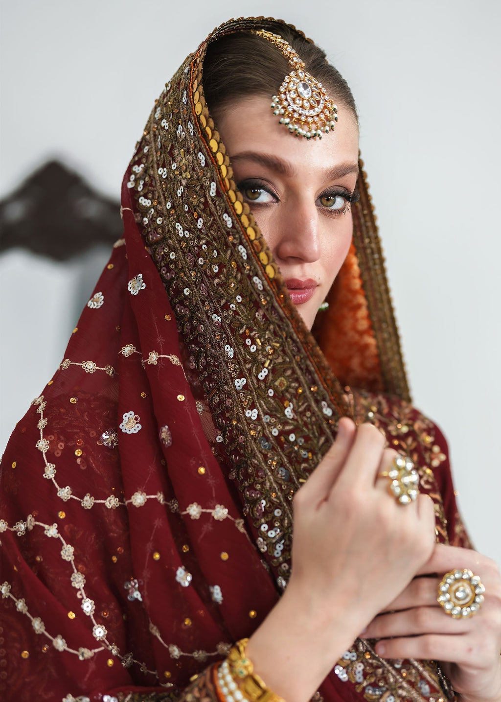 Pk chiffon Lehenga in Red