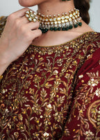 Pk chiffon Lehenga in Red