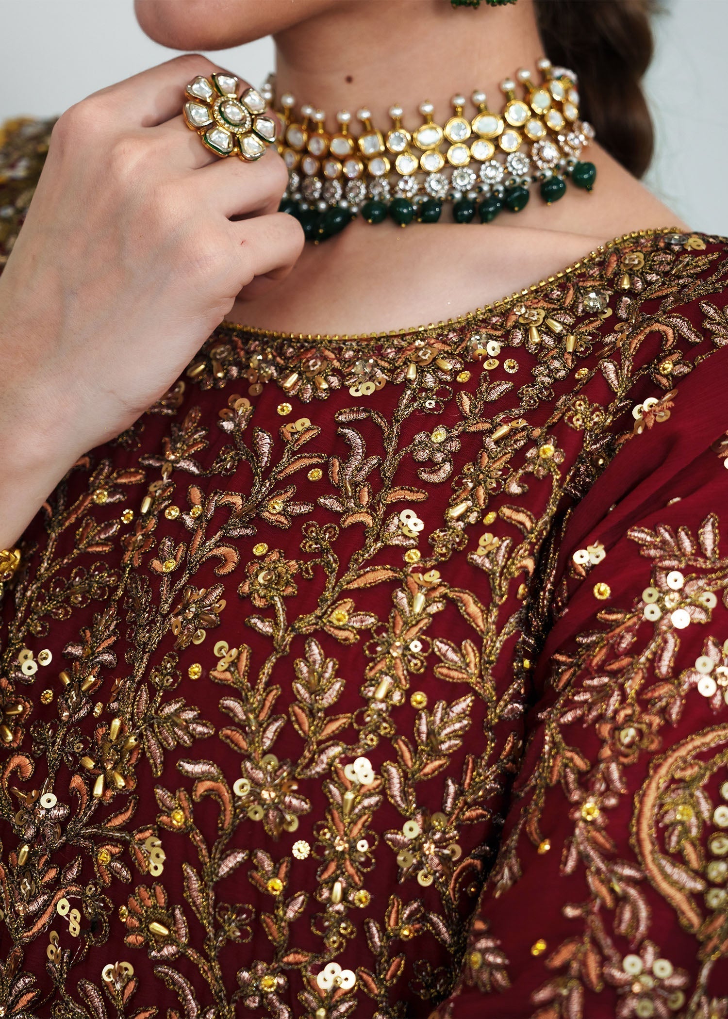 Pk chiffon Lehenga in Red